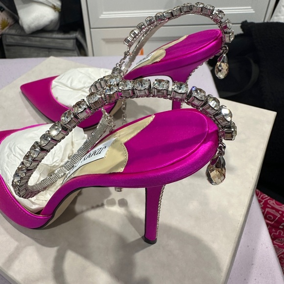 Jimmy Choo Women's Pink Satin Heels - Picture 3 of 10